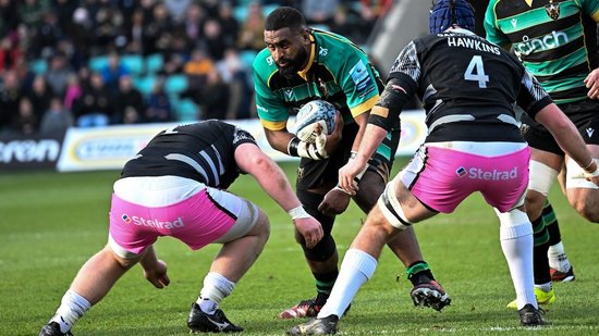 Temo Mayanavanua of Northampton Saints against Newcastle Falcons.