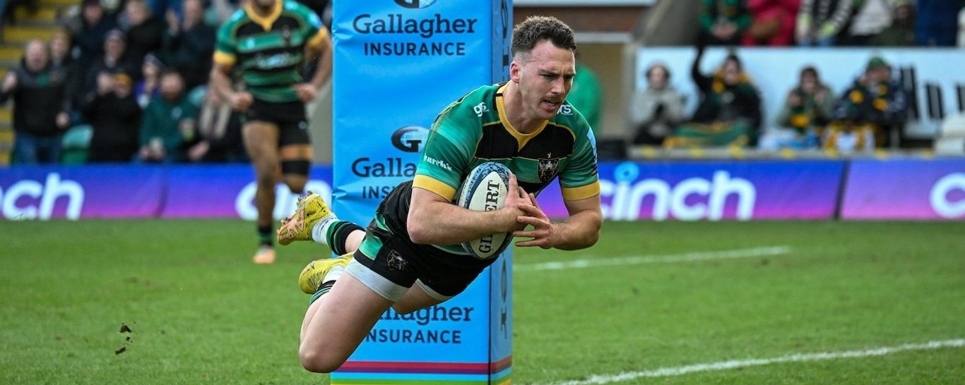 Tom James of Northampton Saints against Newcastle Falcons.