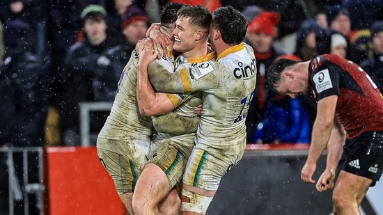 Northampton Saints celebrate against Munster.