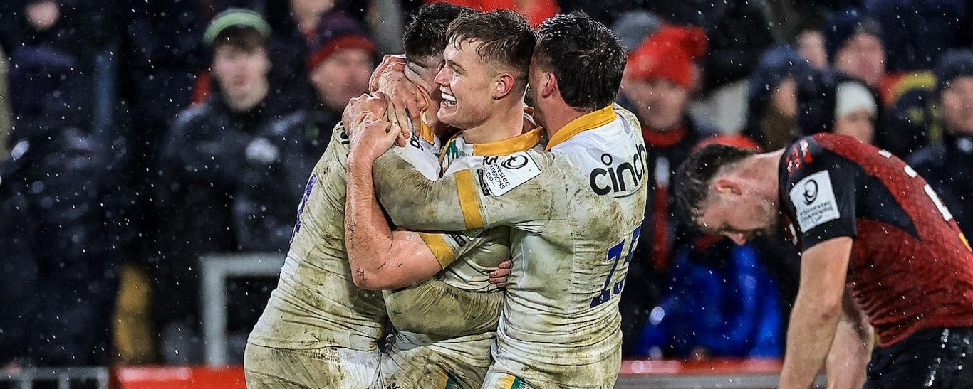 Northampton Saints celebrate against Munster.