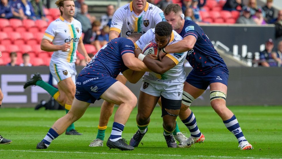 Northampton Saints' Emmanuel Iyogun during the 2023/24 season