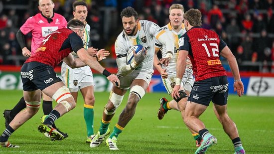 Courtney Lawes of Northampton Saints against Munster.