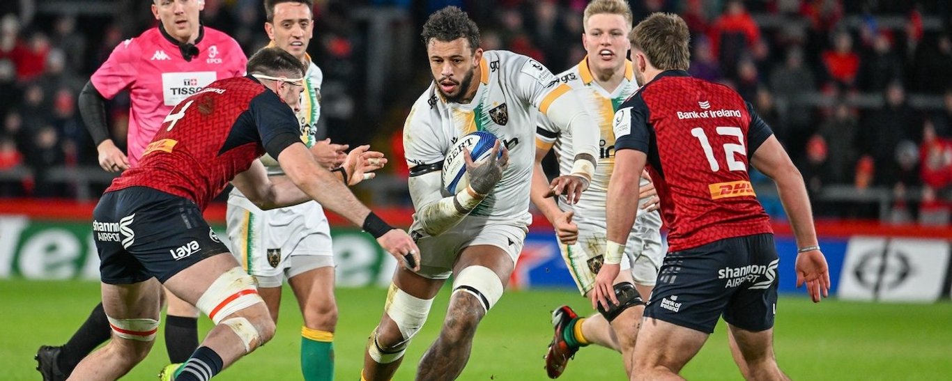 Courtney Lawes of Northampton Saints against Munster.